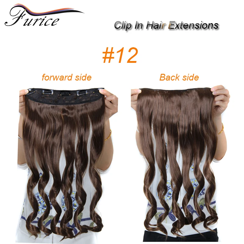 25 Inch Wavy Curly Synthetic Clip In Hair Extensions Cheap Clip In