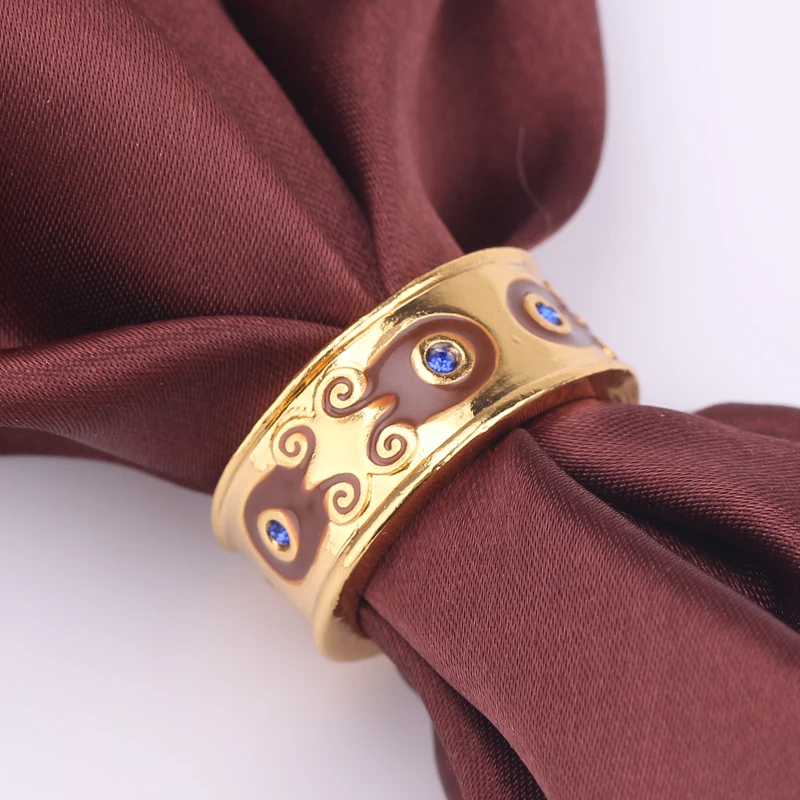 

Wholesale 20pcs Miraculous Ladybug Queen Bee Ring Gold Color with Blue Crystals Jewelry for Women Cosplay Jewelry Accessories