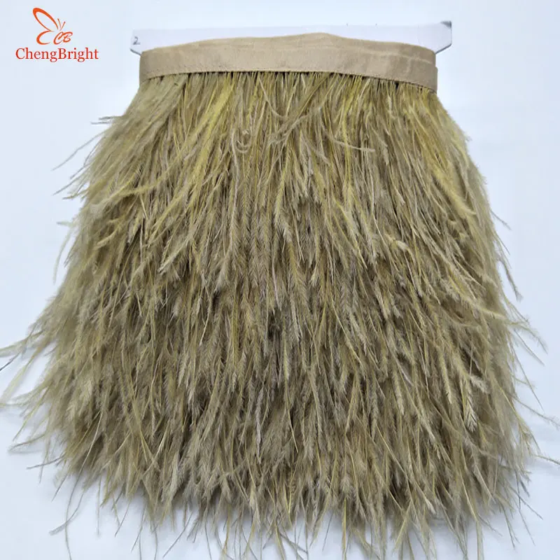 ChengBright Высокое качество 1 м белый страусиное перо лента страусиные перья отделка бахрома DIY аксессуары для одежды