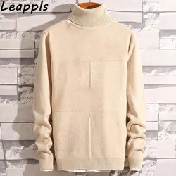 Leappls 2018 бренд социальных утолщаются для мужчин пуловер свитеры для женщин Повседневное крючком полосатый вязаный свитер masculтрикотаж INO