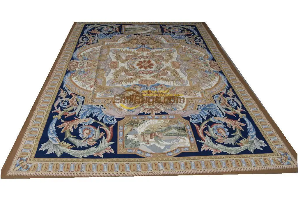 French Aubusson Carpets Needlepoint Vintage Carpets For Living Room