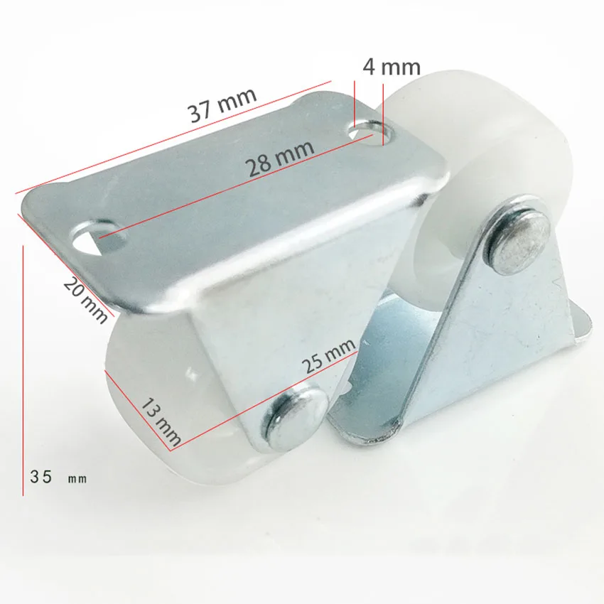 1 шт. 1 дюйм мебельная тележка с плоской верхней пластиной, бесшумная PP фиксированная колесная тележка, вращающиеся колесики, маленькие машинные тележки