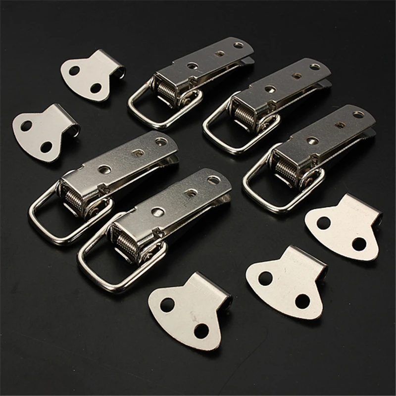 MTSPACE 4pcs/Set Hardware Cabinet Boxes Spring Loaded Latch Catch Toggle Iron Hasp For Sliding Door Simple Window Cabinet