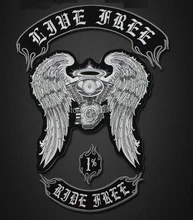 Embroidery Patches Motorcycle Biker for Jacket Back Full Size and Full Set RIDE FREE Asphalt Angel Lady
