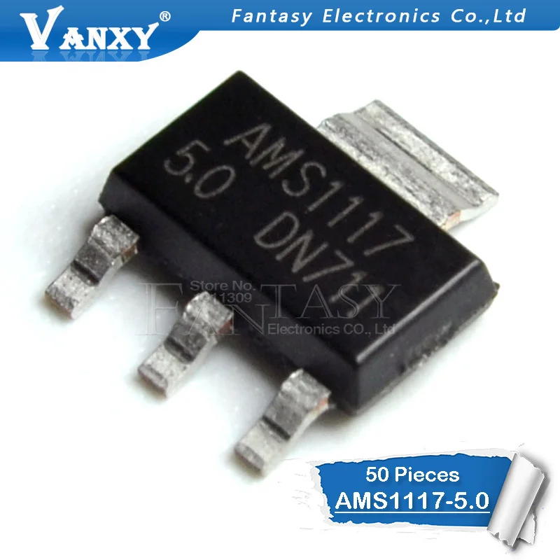 50 шт. AMS1117-5.0 SOT223 AMS1117-5V SMD новое и оригинальное