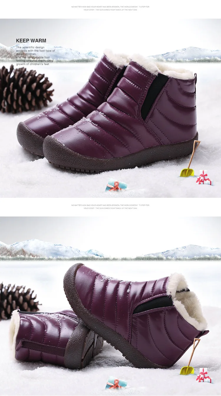 Зимние ботинки для девочек; Детские ботильоны для детей; зимние модные ботинки; коллекция года; теплая обувь из искусственной кожи для мальчиков; черные кроссовки для малышей