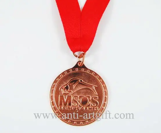 Индивидуальные золотые медали волк Спортивная награда с красной лентой OEM/ODM обслуживание без MOQ высокого качества