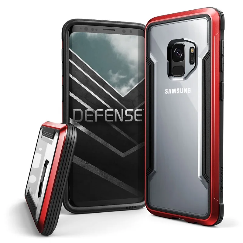 Чехол X-Doria Defense Shield для samsung Galaxy S9 S9 Plus, защитный чехол в стиле милитари из алюминия - Цвет: Red