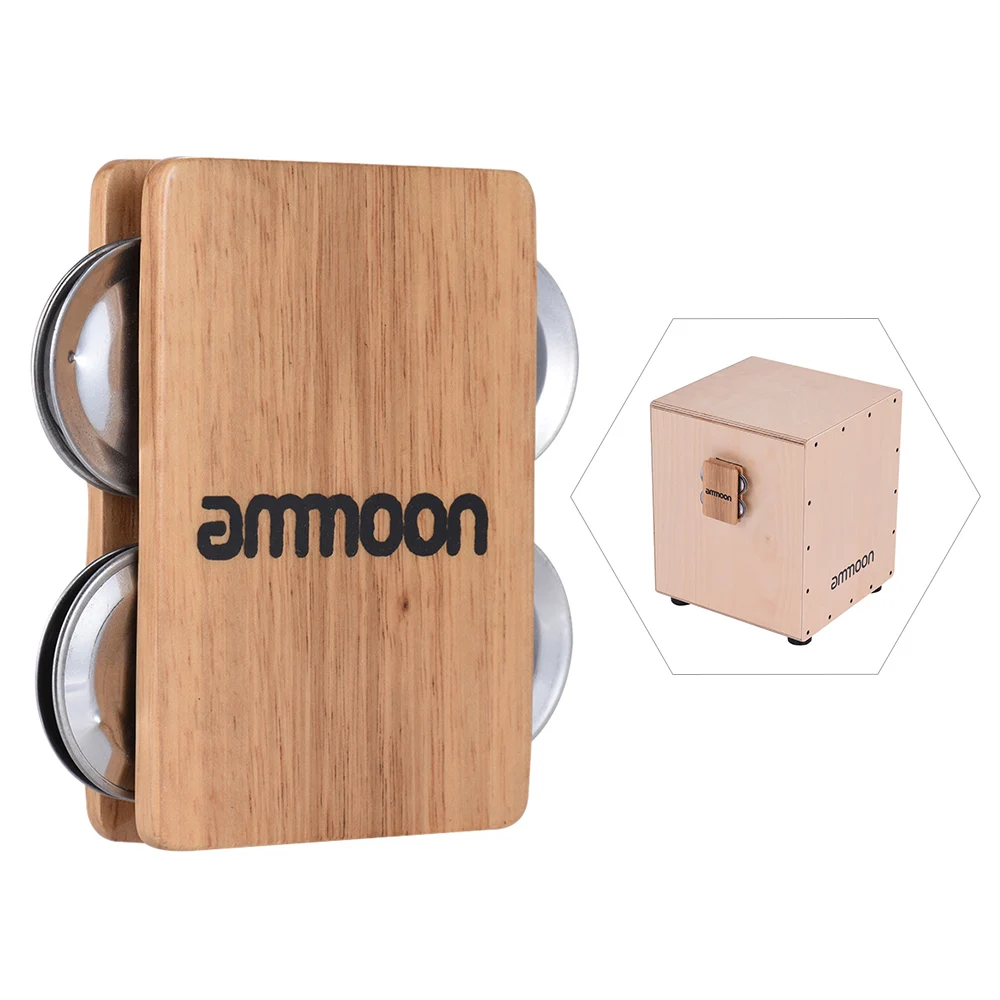 ammoon Cajon Box Drum Companion Accessories 4-bell Jingle Castanet for Hand Percussion Instruments | Спорт и развлечения