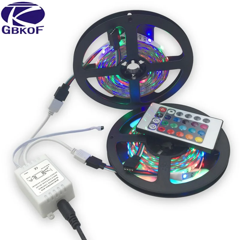 

10m/lot 3528 RGB led strip light 12V 60leds/m 300 LEDs with remote control Non waterproof white/warm white/Blue/Green/Red/Yellow