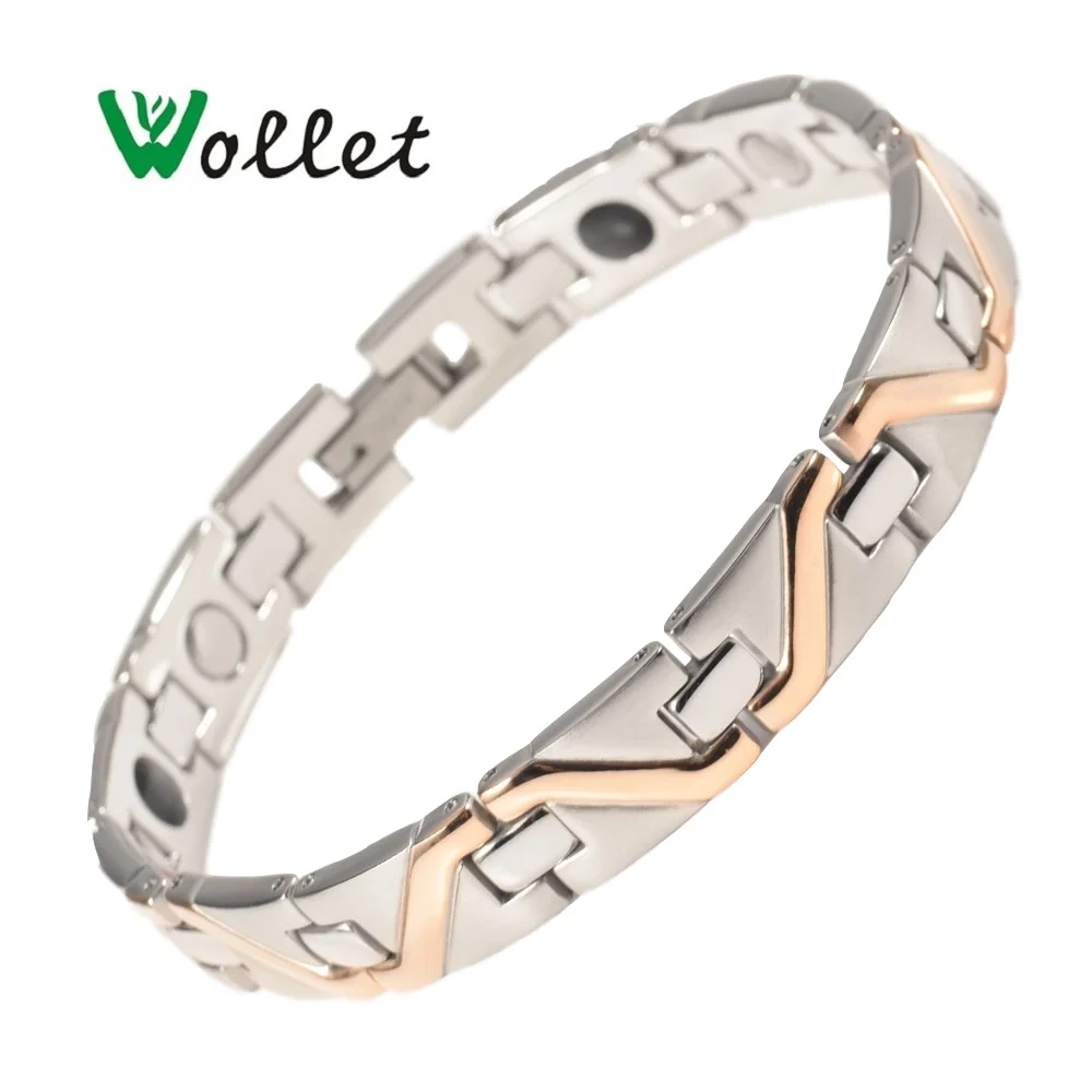 

Fashion Jewelry 22cm Healing Energy Germanium Negative Ion Hematite Stainless Steel Bracelet Bangle for Men