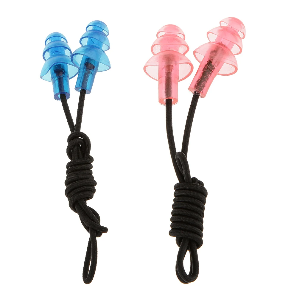 

1 Pair Soft Ear Plugs Silicone Swimming Diving Earplugs Gear Pool Accessories Water Sports Blue Waterproof Dust-Proof Earplugs