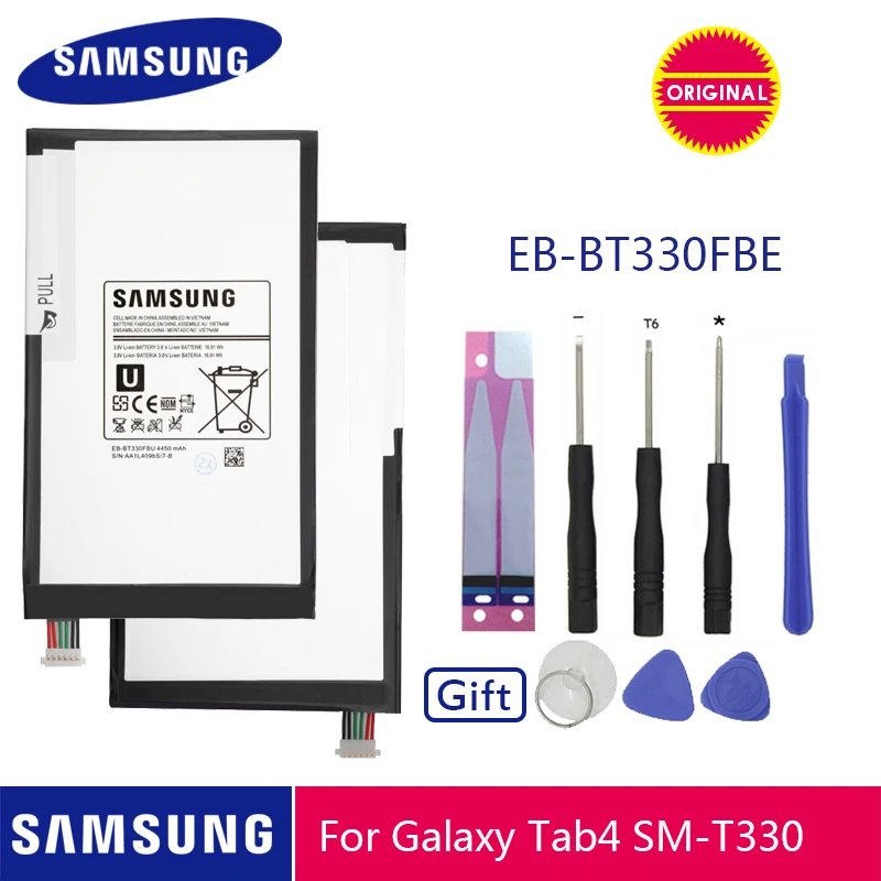 

SAMSUNG Original Tablet Battery EB-BT330FBE 4450mAh For Samsung Galaxy Tab 4 8.0 T330 T331 T331C T335 SM-T330 SM-T331 SM-T335