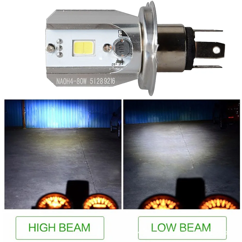 H4 HS1 Motorrad Glühbirnen - Weiß 6500K 1600 Lumen 2 Stück