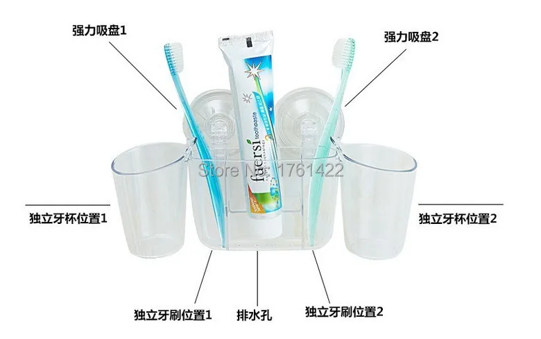 Вы можете сливать и держатель для зубных щеток, комбинированная посылка из высококачественного прозрачного ПК для любителей мытья