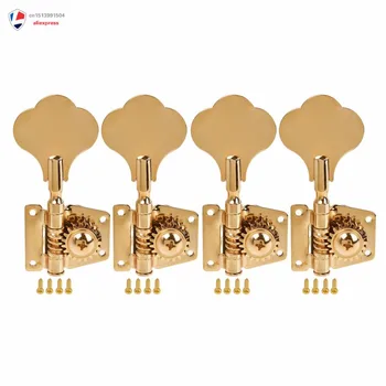 

4 String Bass Guitar Tuners Tuning Pegs Keys Machine Heads Open Back Gear 4R Inline Gold 1 Set