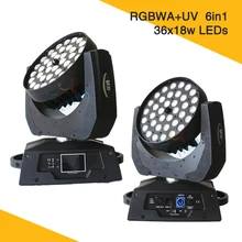 Горячее предложение 36*18 Вт Светодиодный светильник с подвижной головкой RGBWY+ UV 6в1 светодиодный светильник с подвижной головкой для сценического ночного клуба диско-бар светильник ing