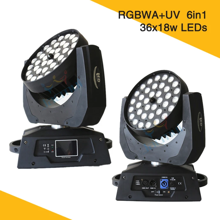 Светодиодный светильник с движущейся головкой 36*18 Вт RGBWY + UV 6 в 1|light edge lighting|light