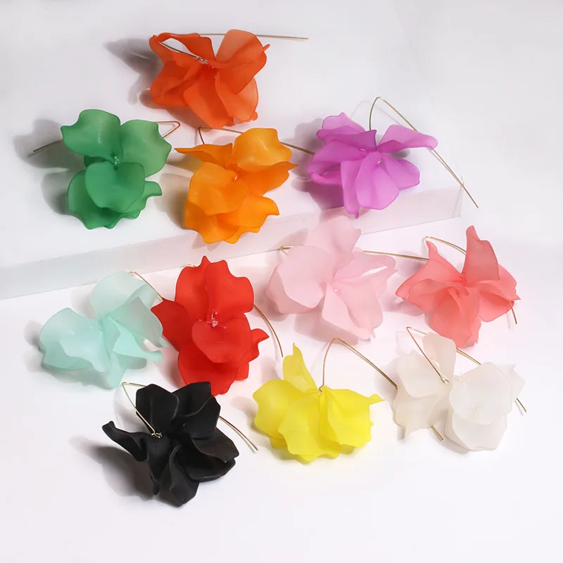 

JUJIA Green Flower Statement Dangle Earrings for Women Earrings ZA Drop Earrings Holiday Gift Korean Dangle Earrings Jewelry