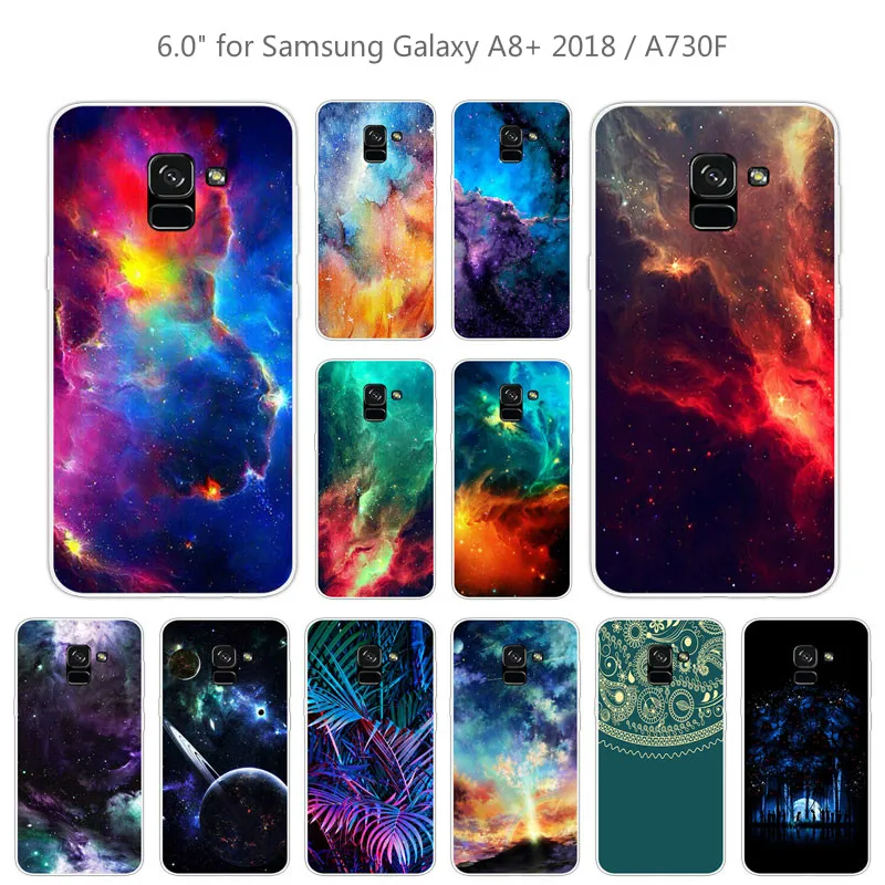 Чехол для телефона Samsung Galaxy A8 + 2018 Nebula прозрачный силиконовый мягкий ТПУ чехол 6 0