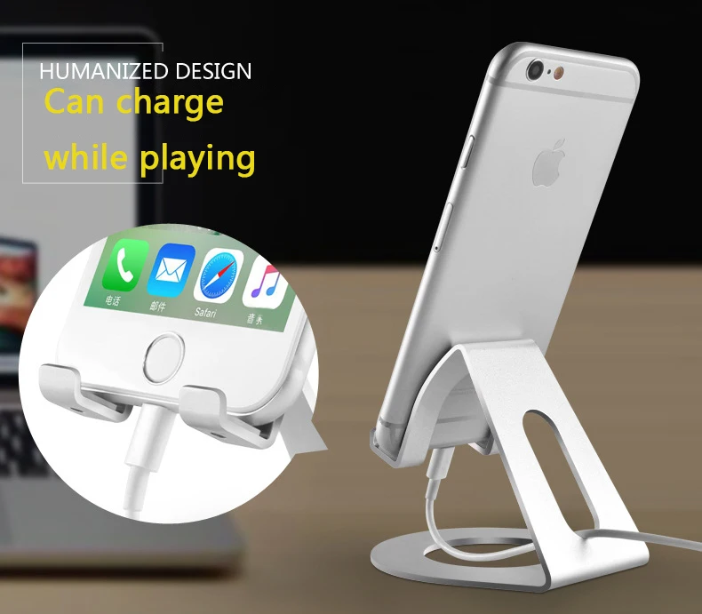 Aerdu Алюминиевый металлический держатель для мобильного телефона планшета универсальный нескользящий Силиконовый Стенд Настольный держатель для iPhone7 8 Pad для Samsung gs8s9