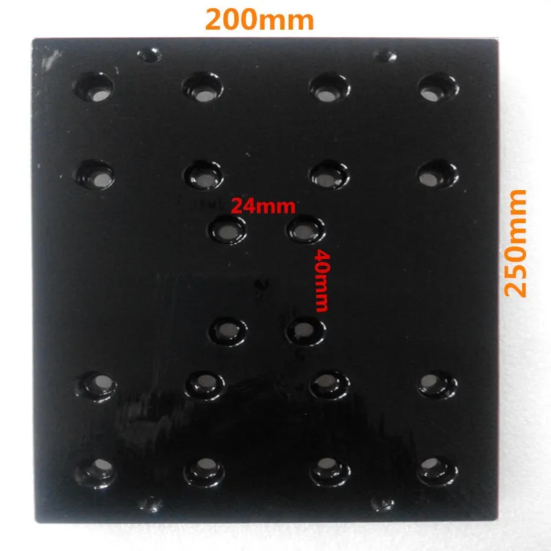 1 шт. Черный Анодированный cnc алюминиевая пластина 250 мм * 200 мм * 12 мм (DSG16H и SBR20UU)