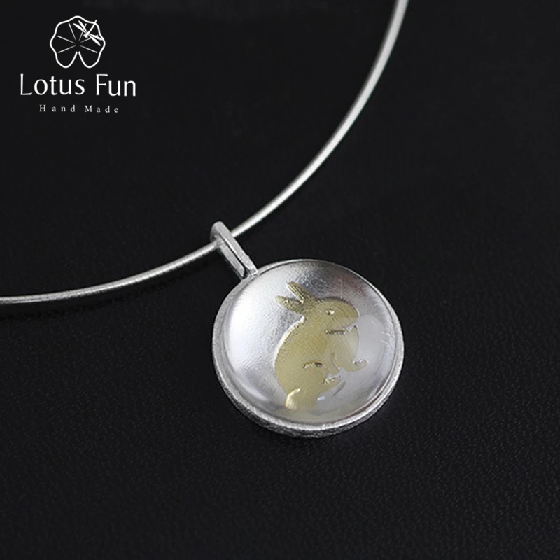 

Lotus Fun Real 925 Sterling Silver Natural Quartz Handmade Fine Jewelry Unique Pendant without Necklace Acessorios for Women