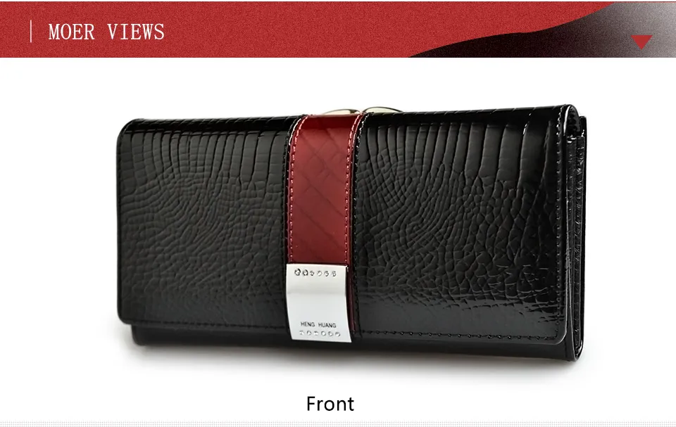 Wallets Leather Patent Alligator Long Card Holder Purses