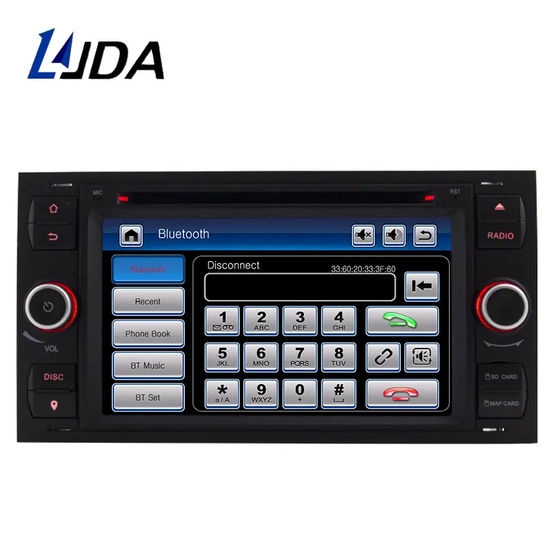 Discount LJDA 2 Din Car Radio For Ford Mondeo Focus Focus 2 Transit C-MAX S-MAX Fiesta GPS Navigation Multimedia DVD CD Player Stereo RDS 1