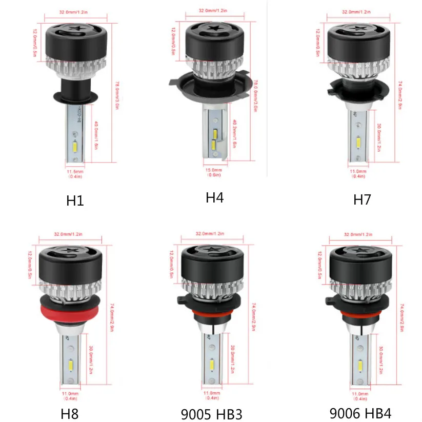 Светодиодная фара H1 H4 H7 H8 9005 HB3 9006 HB4 для Hyundai IX35 Solaris Accent I30 Tucson Elantra Santa Fe Getz I20 Sonata I40