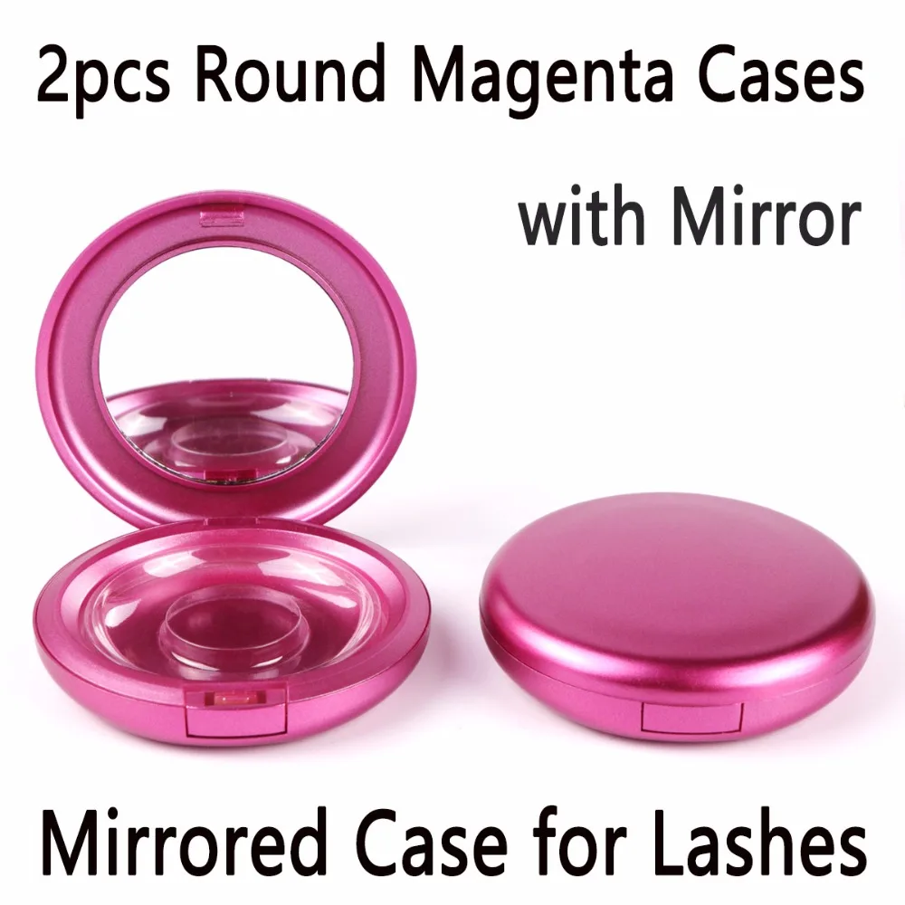 

2pcs Plastic Circle Cases or Big Size Rectangle Cases for Strip Lashes 10 Styles of Hard Plastic Case