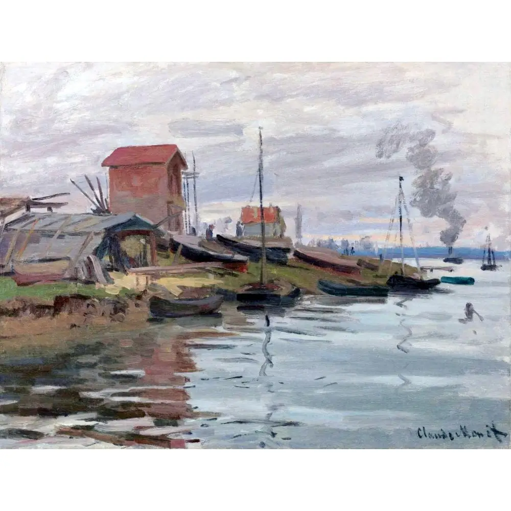 

Landscapes art The Seine at Petit-Gennevilliers by Claude Monet oil paintings canvas High quality hand-painted
