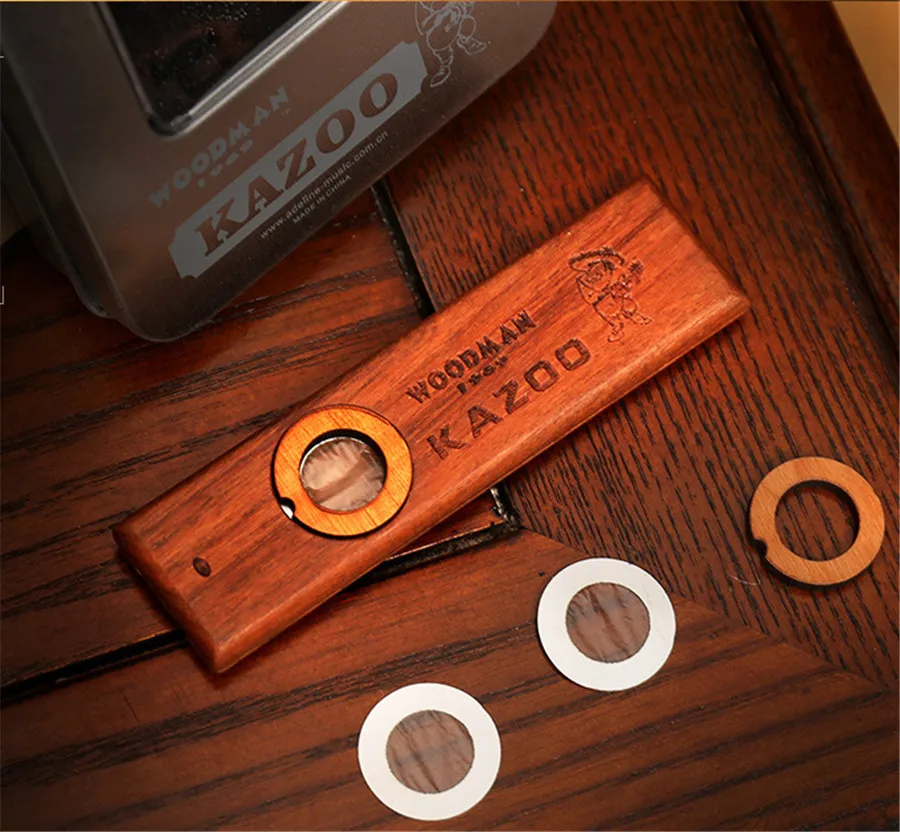 Retro Wooden Kazoo Orff Instruments Ukulele Guitar Partner Music Lovers Wood Harmonica (7)