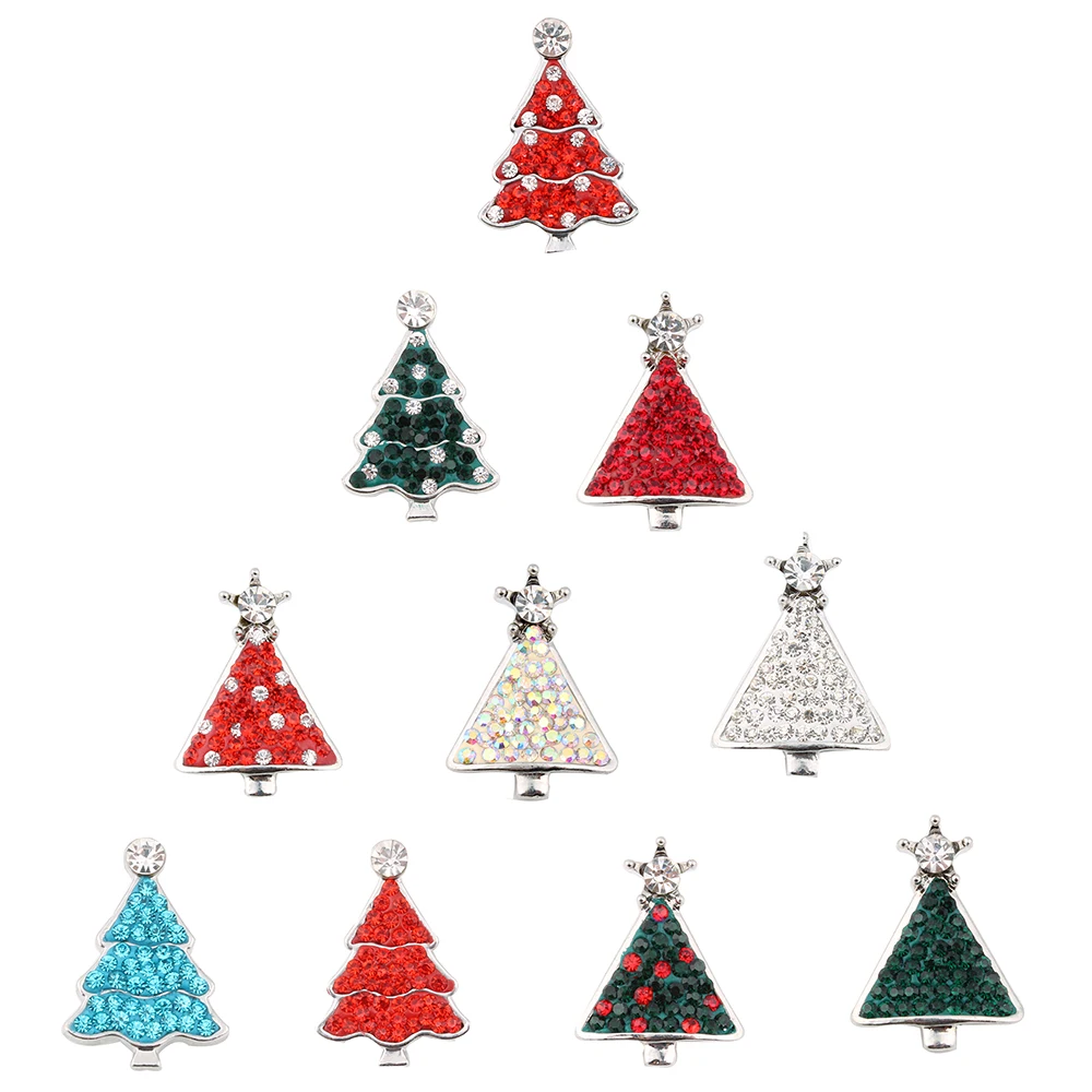 

10Pcs/lot New Crystal Christmas Tree Xinnver Snap Jewelry 18mm Metal Snap For Bracelet & bangle ZC002