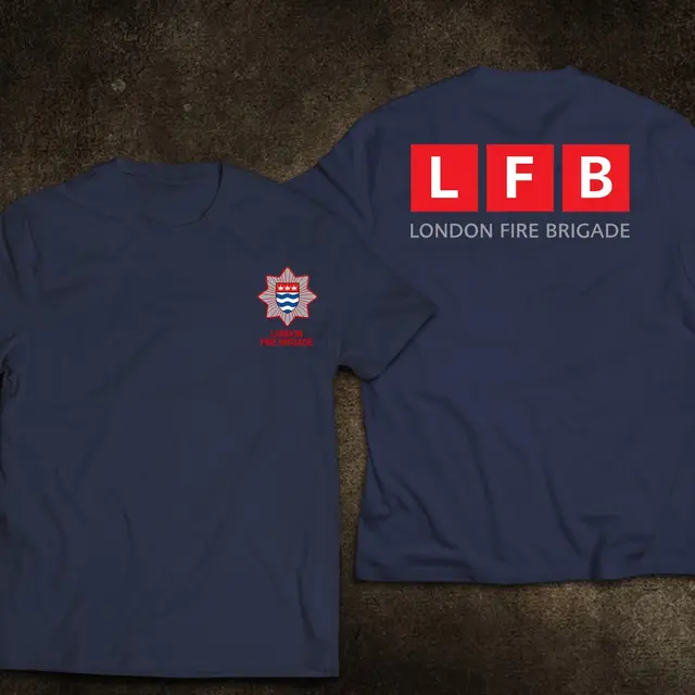 UK London Brigade Firefighter Fire Department Rare Fire T Shirt