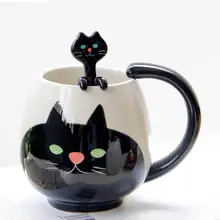 Креативная чашка с милым мультяшным животным, кофейная чашка, чашка для завтрака, кружка и ложка с милым котом, кружка CL09271421, чашки и кружки с пандой, посуда для напитков