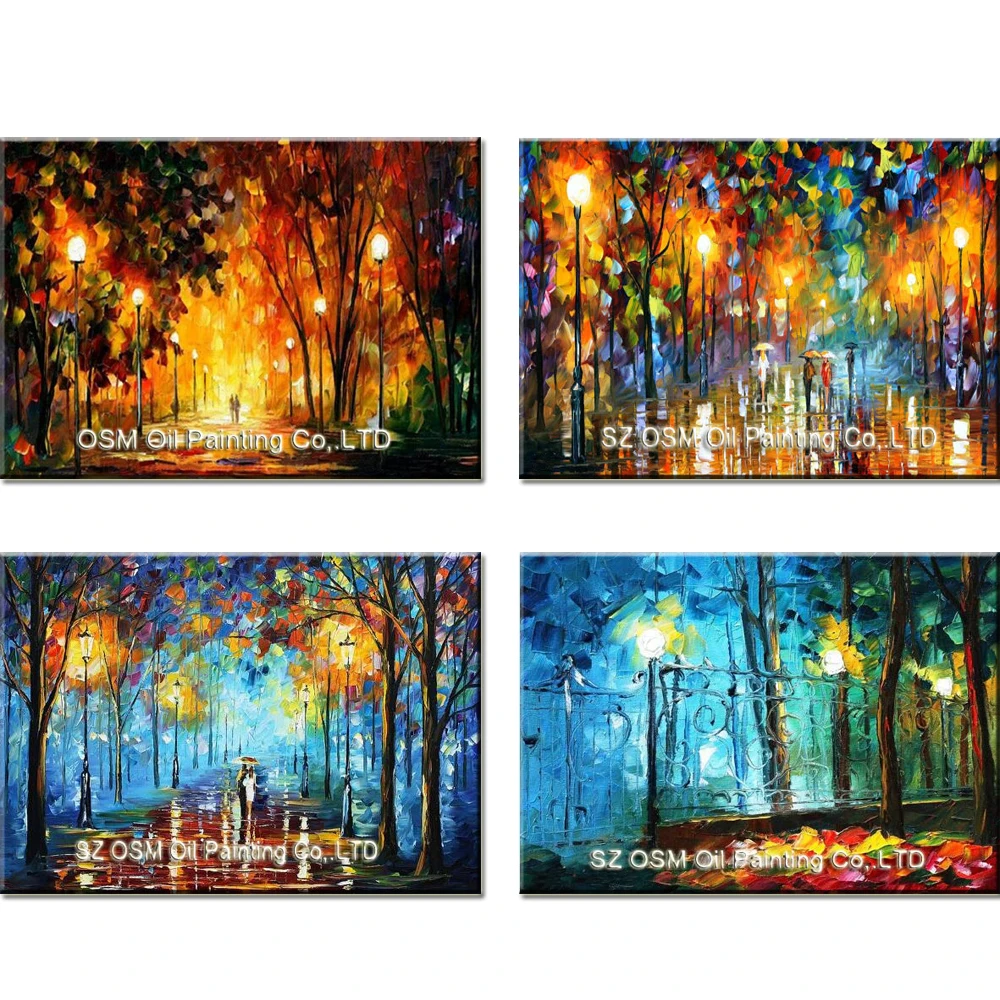 

Hand Painted Knife Landscape Oil Painting Hang Paintings Modern Street View Picture For Room Decor Pictures Canvas Painting