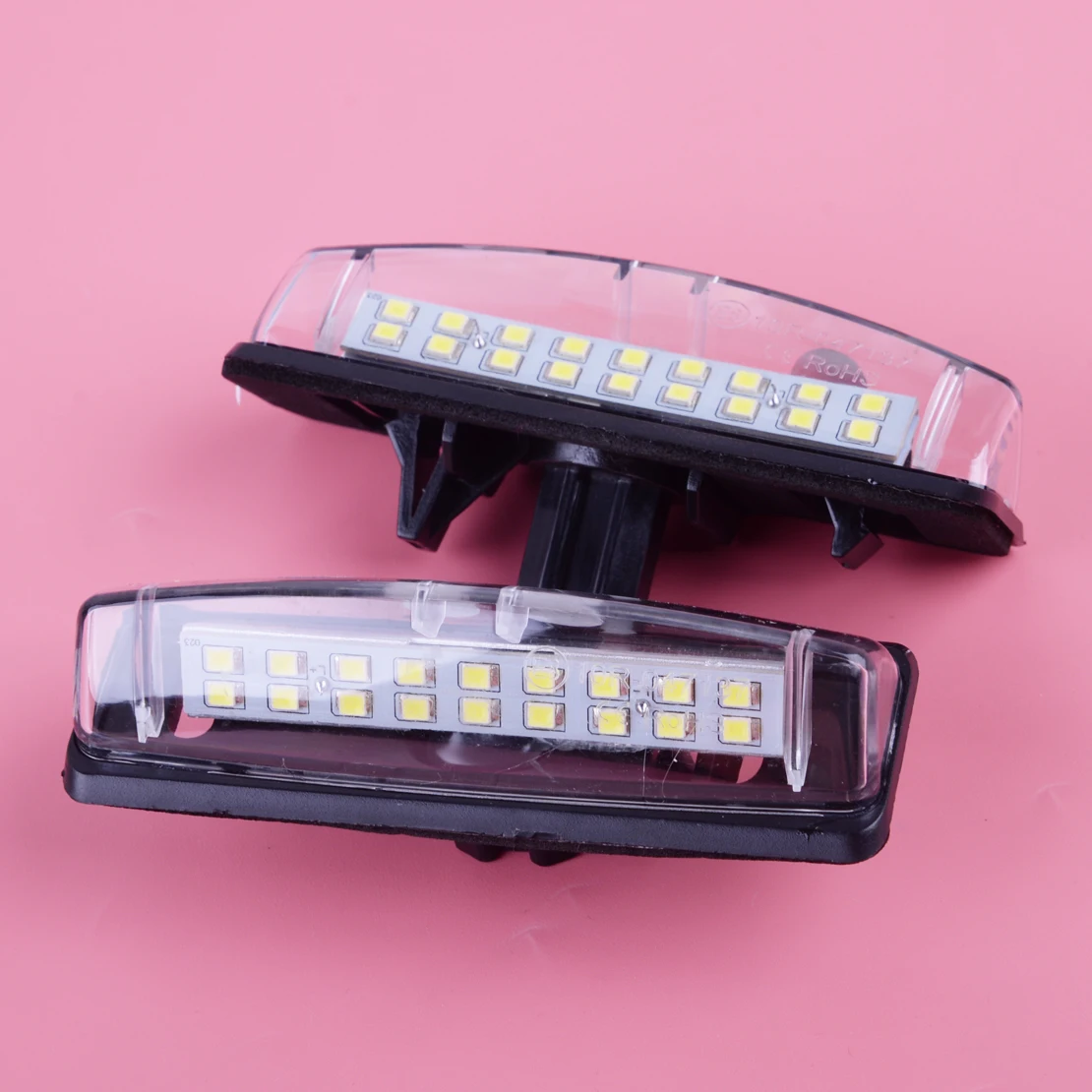 beler 1 Pair White 18LED 2 Pin License Number Plate Light Lamp fit for