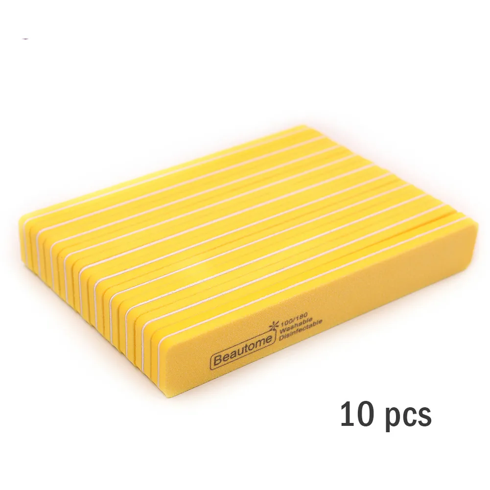 

Professional Nail Files Salon Glitter Sanding Buffer 100/180 Diamond Nail Buffing Thick 10pcs Sponge Manicure Tools