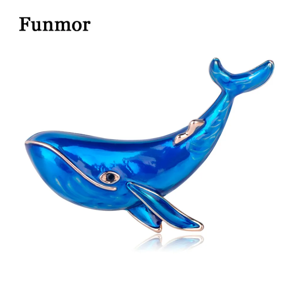 

Blue Enamel Vivid Whale Shape Brooches For Women Kid Coat Sweater Adornment Lapel Pins Alloy Metal Badge Fish Animal Brooch Pins