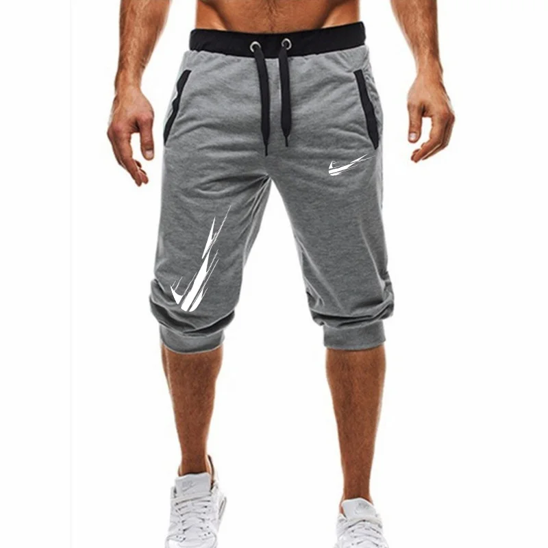 

New Fashion Summer Leisure Men Knee Length Shorts Color Patchwork JUST BREAK IT Joggers Short Sweatpants Man Bermuda Shorts