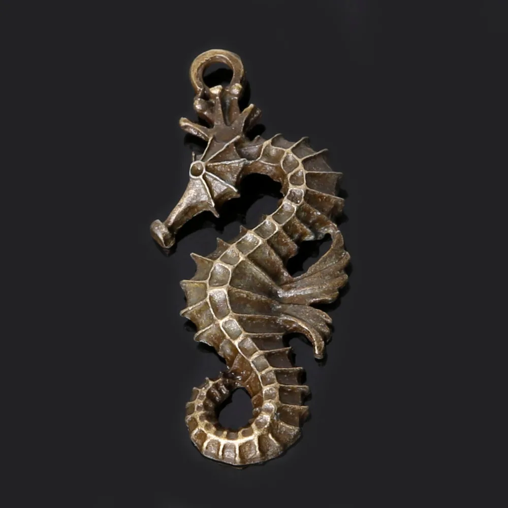 

New Arrivals 30pcs 37*17mm Metal Vintage Antique Bronze Seahorse Hippocampus Charms Pendant For DIY Jewelry Making Findings