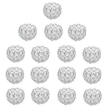 

16 Pieces Crystal Candle Holder Home Banquet Candlestick Table Centerpiece