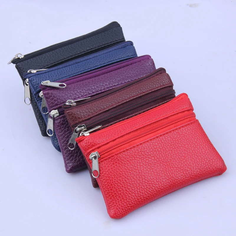 

2019 embossed Sale Women small Wallet PU Leather Men Multi Functional double zipper Coin mini korean fashion Card thin new Purse