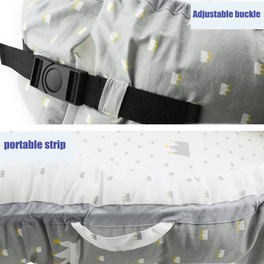 Travel Foldable Portable stripde Solid baby sleeper cotton Baby bed Newborn crib Baby soft bed for 0-36M baby 80*50*10cm