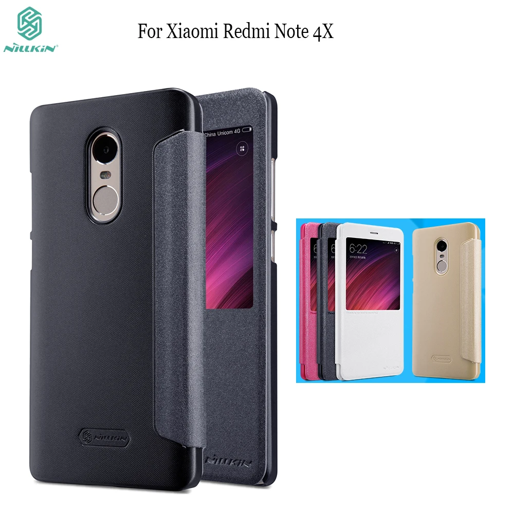 Чехол Nillkin для Xiaomi Redmi Note 4 блестящий кожаный чехол книжка 3/ 4X магнитные смарт