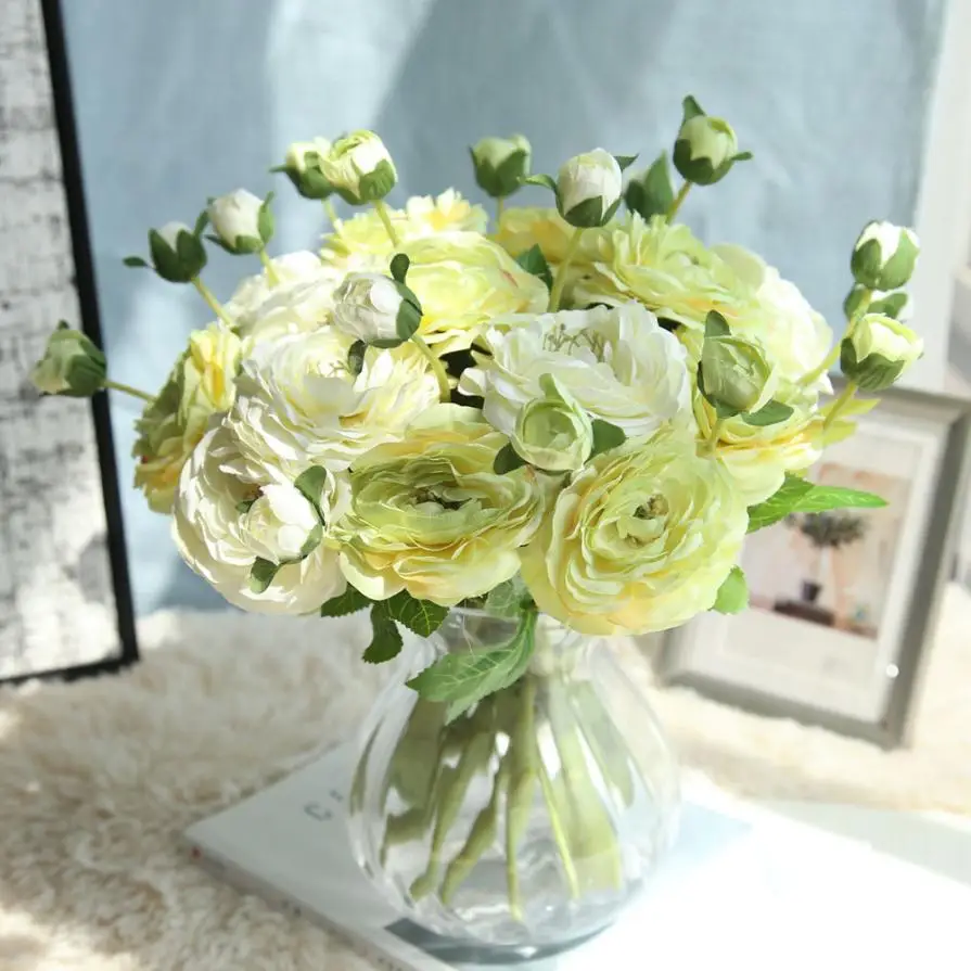

1 Branch Beautiful Artificial Silk Fake Flowers Small Daisy Rose Wedding Bouquet Party Home Office Garden Decor DY1-1659#A