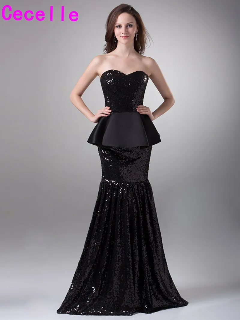 black bridal party dresses