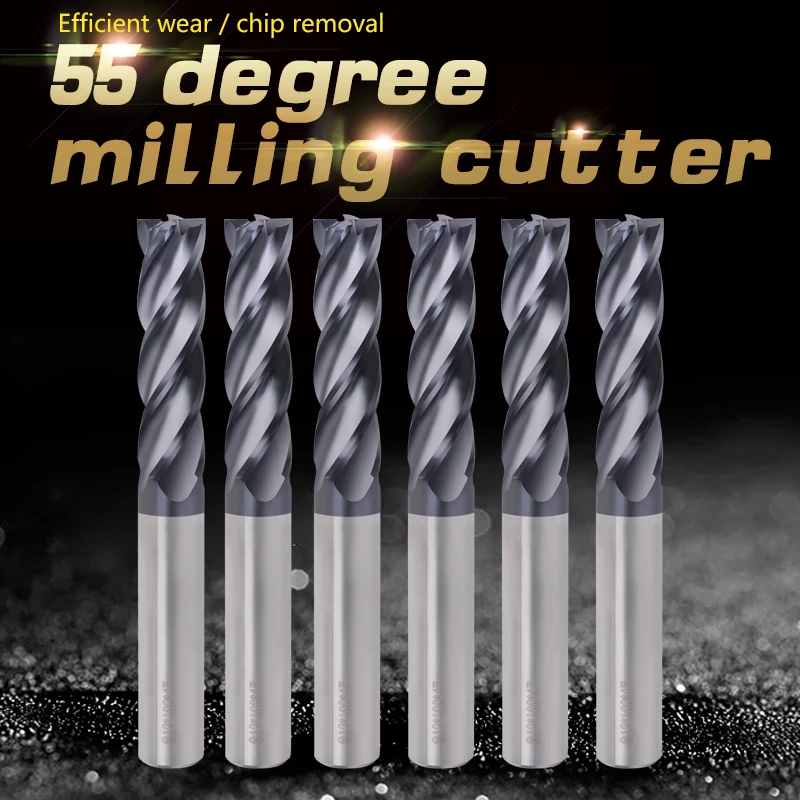 Lot De 5 Fraises à Queue Cylindrique En Carbure Tungstène - Diamètre 1/16" - 4 Cannelures Revêtues TiAlN | Pour Acier, Métaux Durs, Usinage CNC Et Gravure