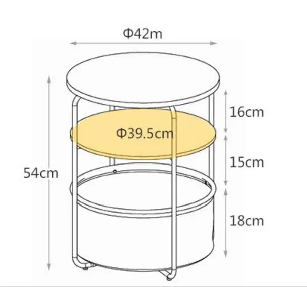 42*54cm Multipurpose storage side table tea table Round Coffee Tables